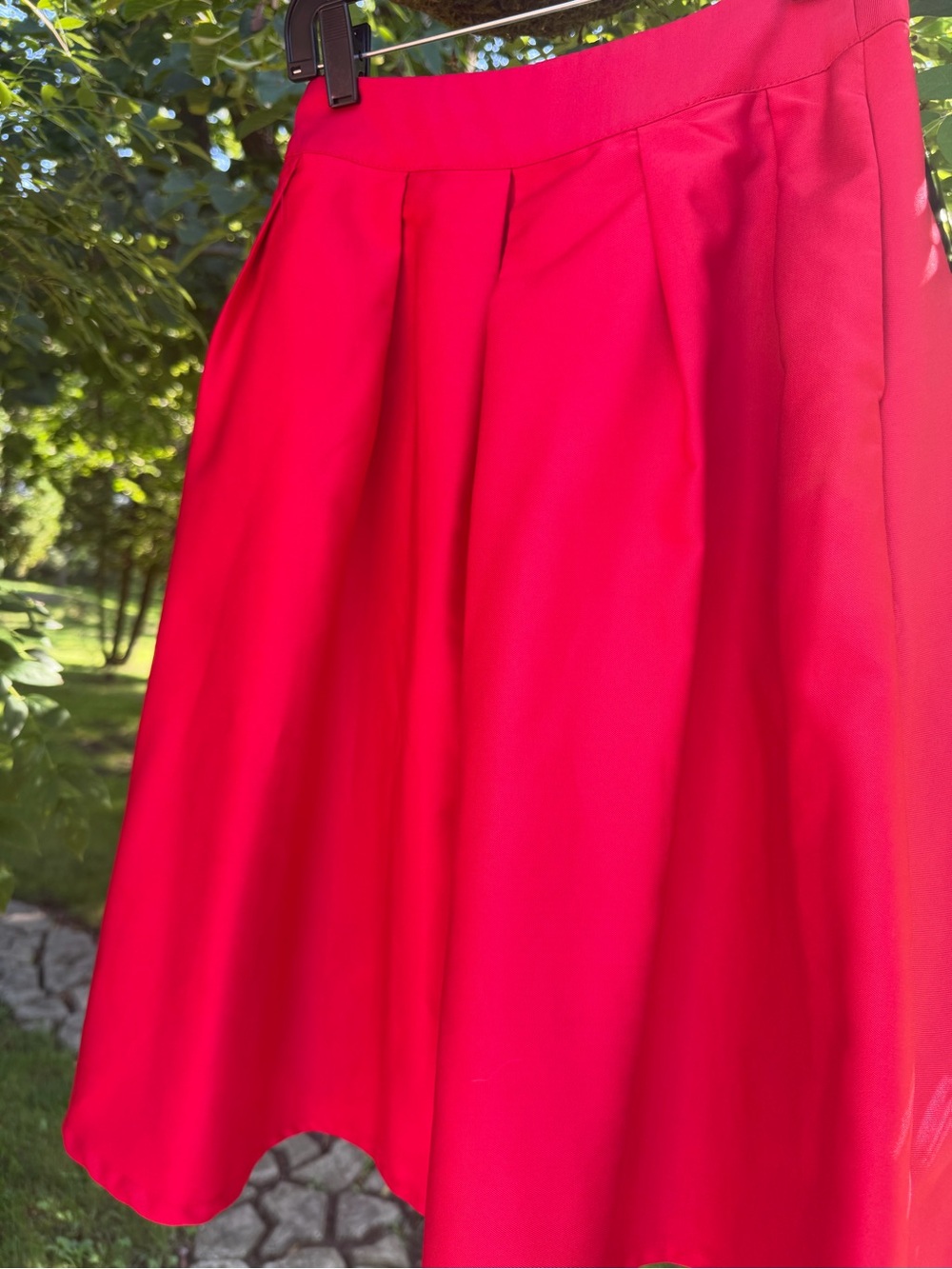 Women’s Red Circle Skirt - Flared Skater Style - Picture 4 of 5